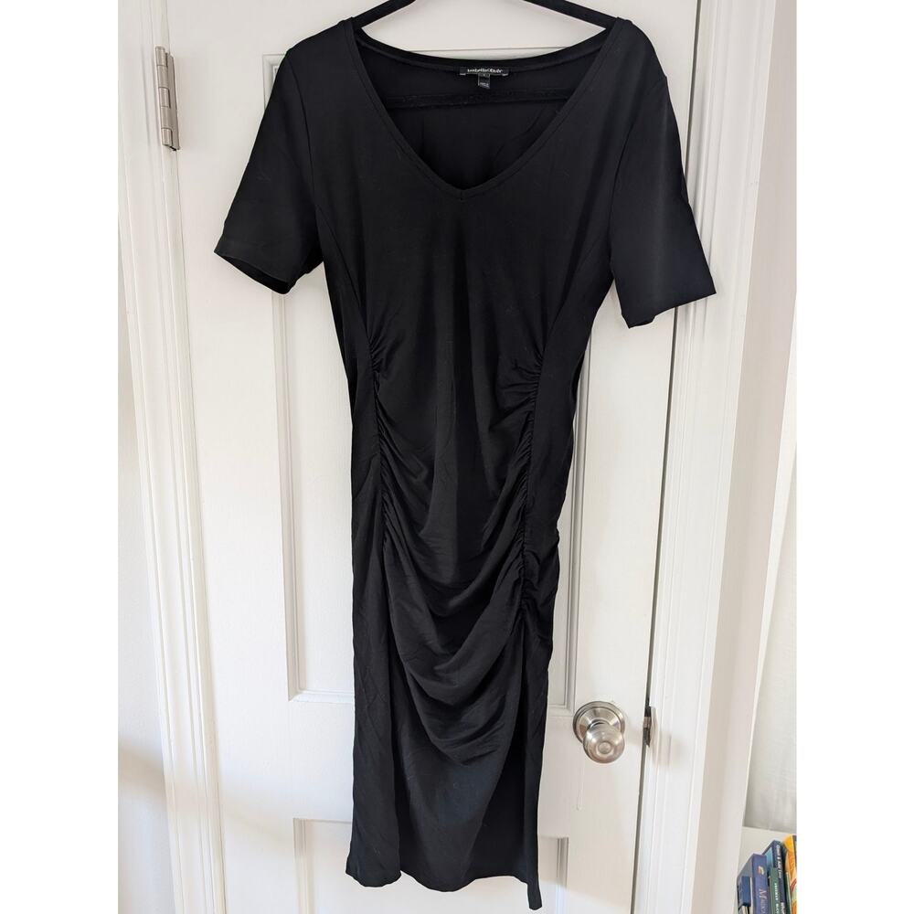 Isabella Oliver Stretchy Ruched Black Maternity Dress / Sz 3 (US 8)